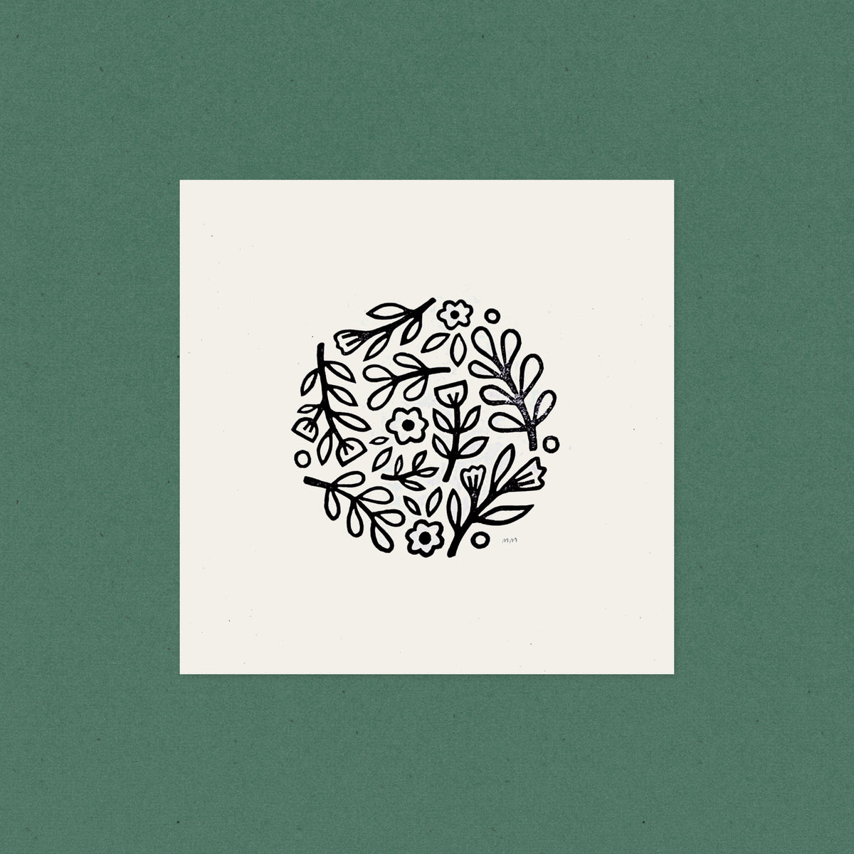 Plants All Around - Linocut Block Print