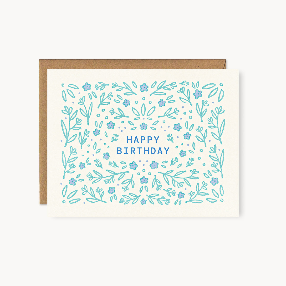 Botanical Birthday Risograph Card