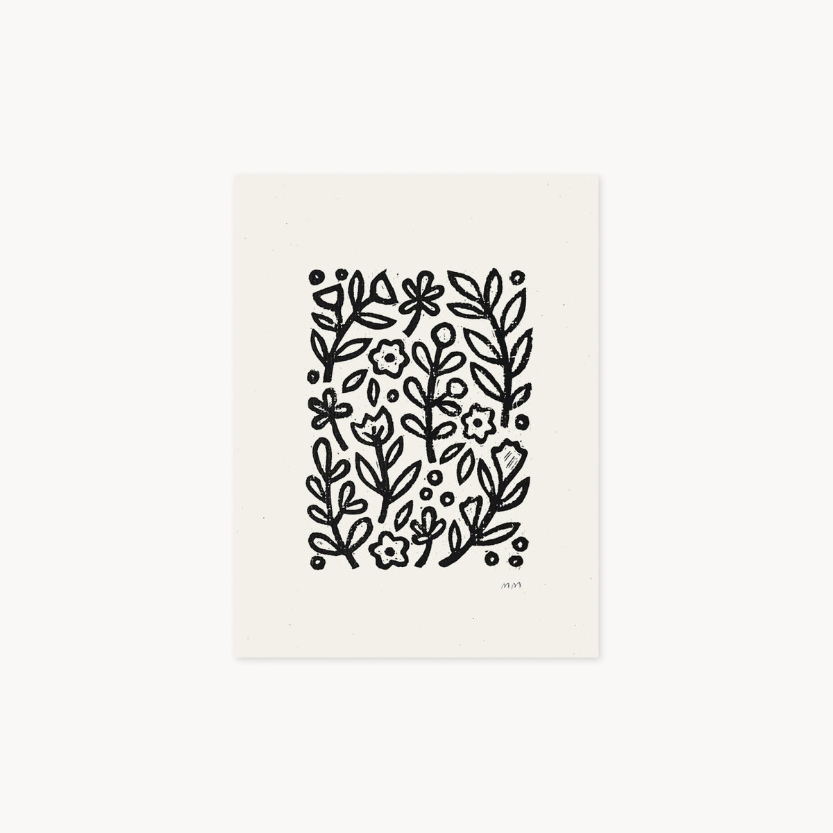 Spring Garden - Linocut Block Print