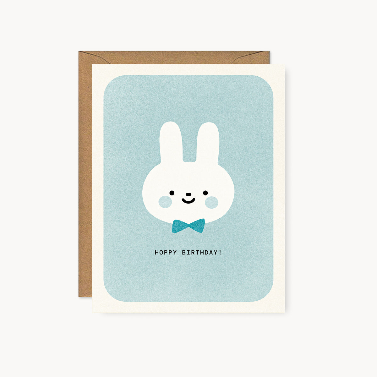 Hoppy Birthday - Cute Bunny Risograph Card