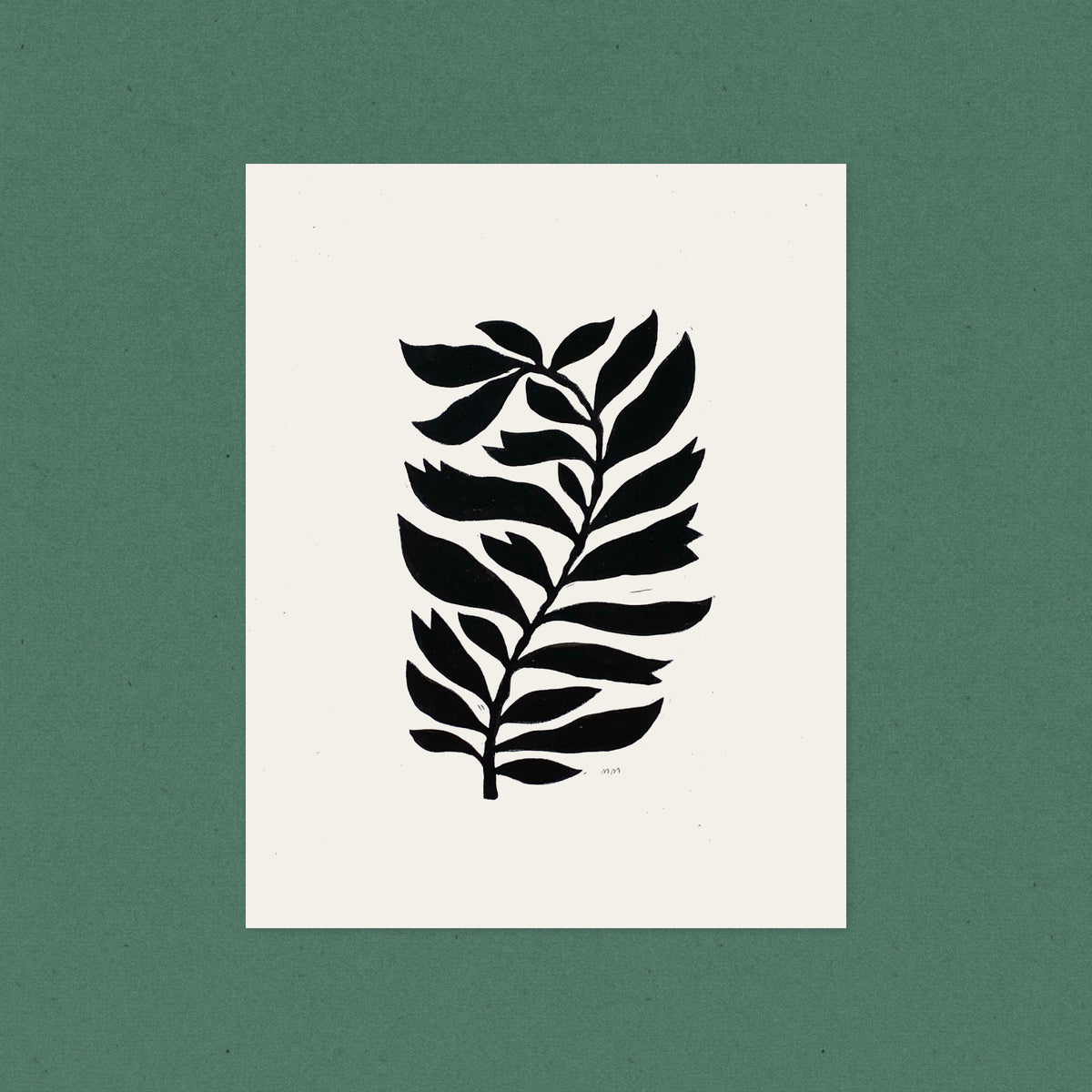 Leafy Fern - Linocut Block Print
