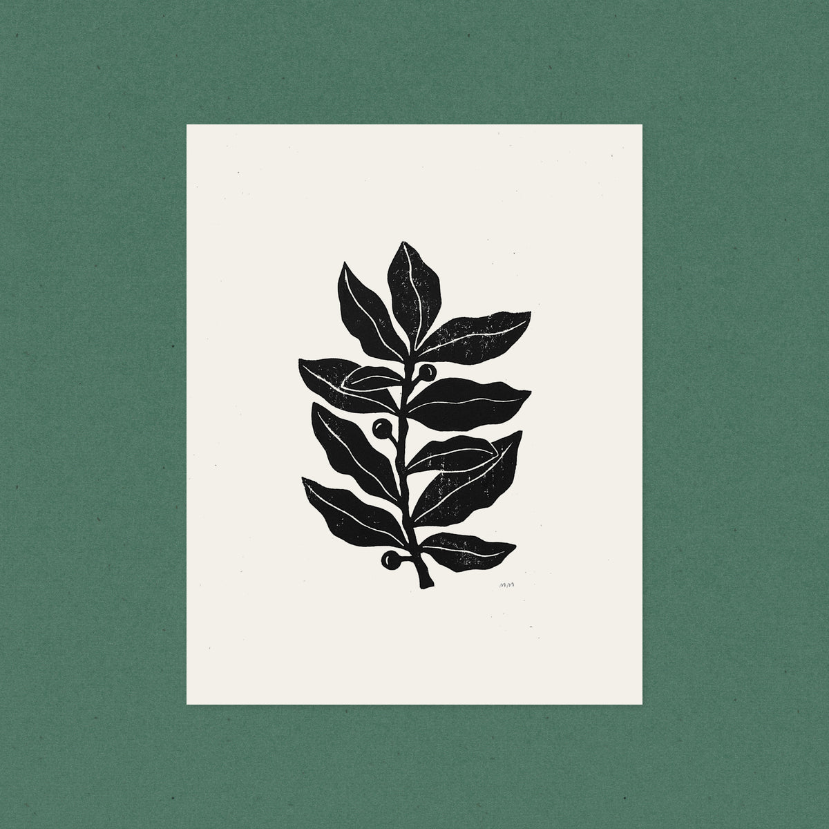 Berry Branch - Linocut Block Print