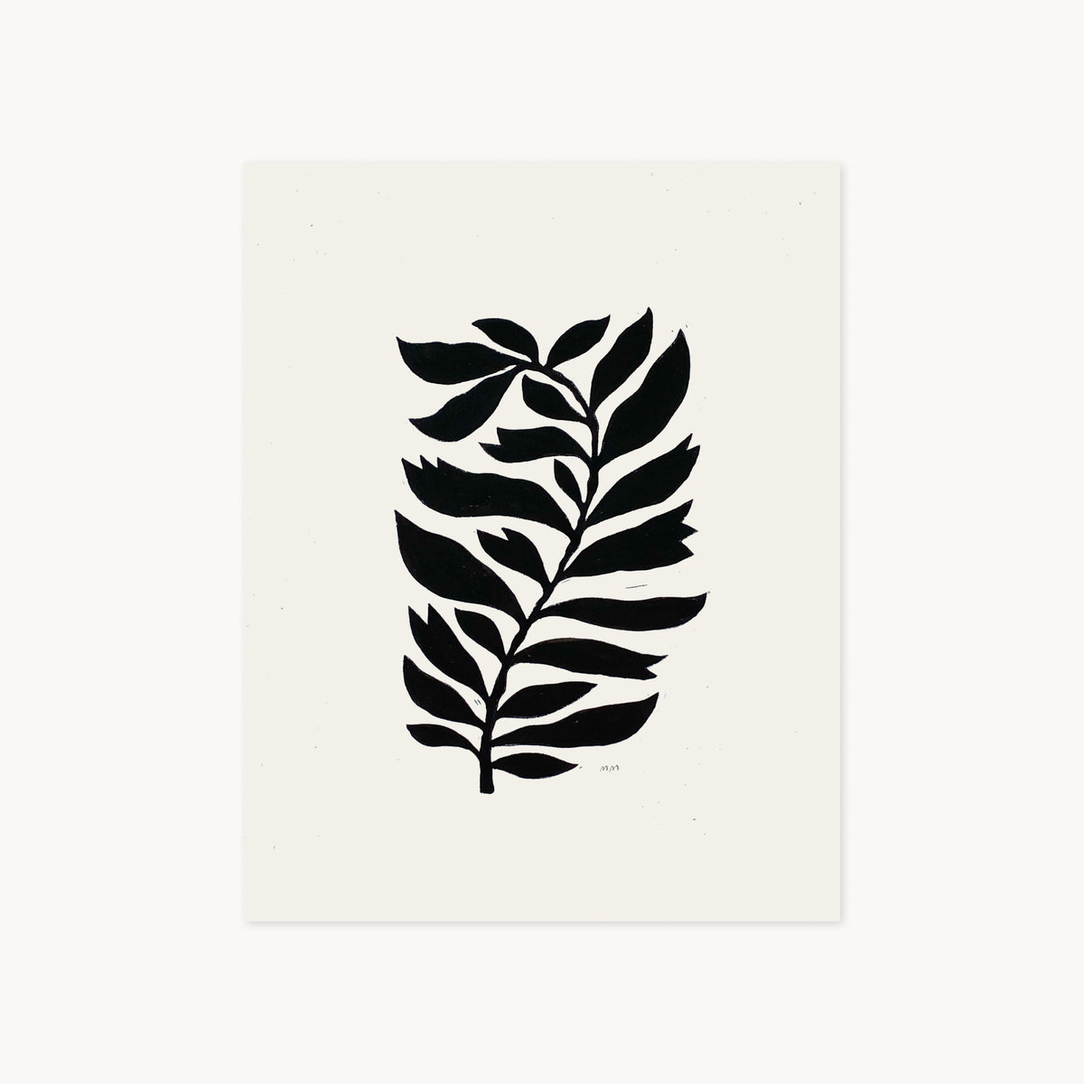 Leafy Fern - Linocut Block Print