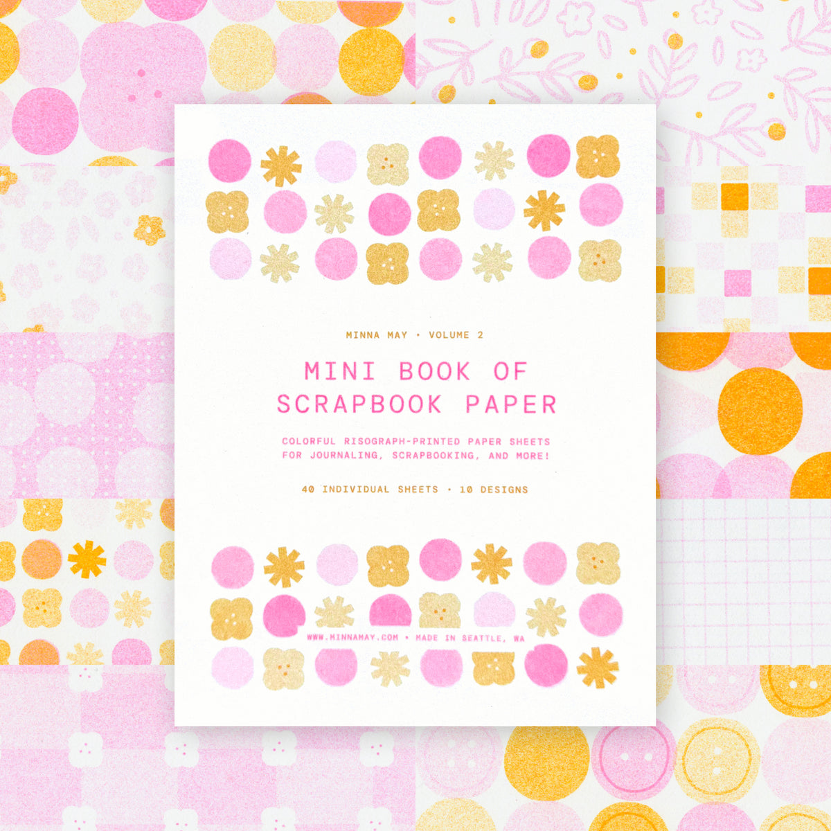 Mini Book of Risograph Scrapbook Paper - Vol. 2