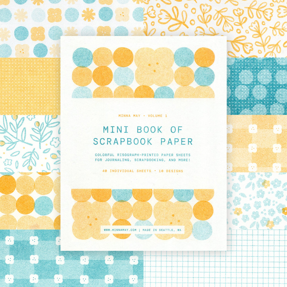 Mini Book of Risograph Scrapbook Paper - Vol. 1