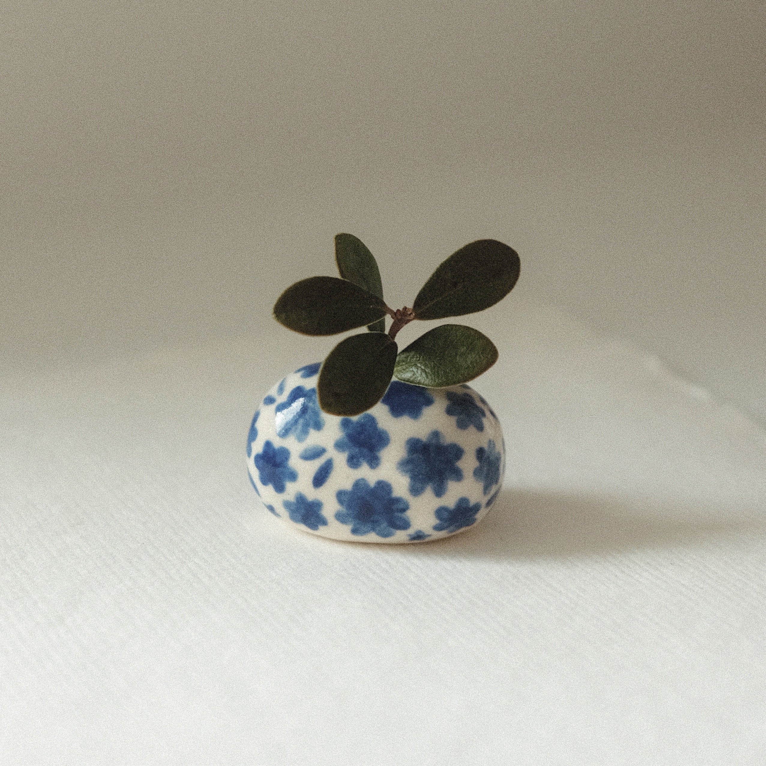 Blue Floral Porcelain Mini Bud Vase No.2 - PREORDER