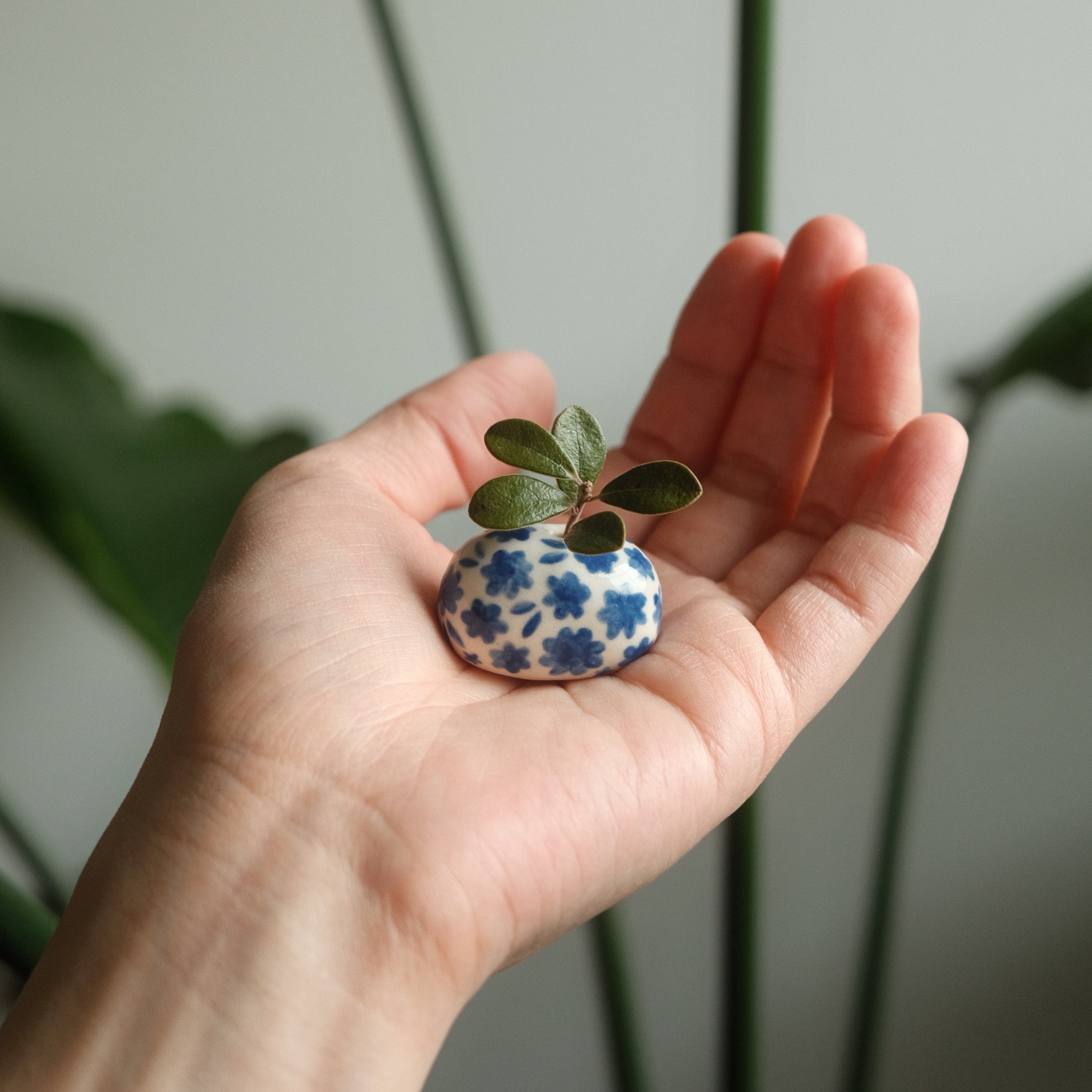 Blue Floral Porcelain Mini Bud Vase No.2 - PREORDER