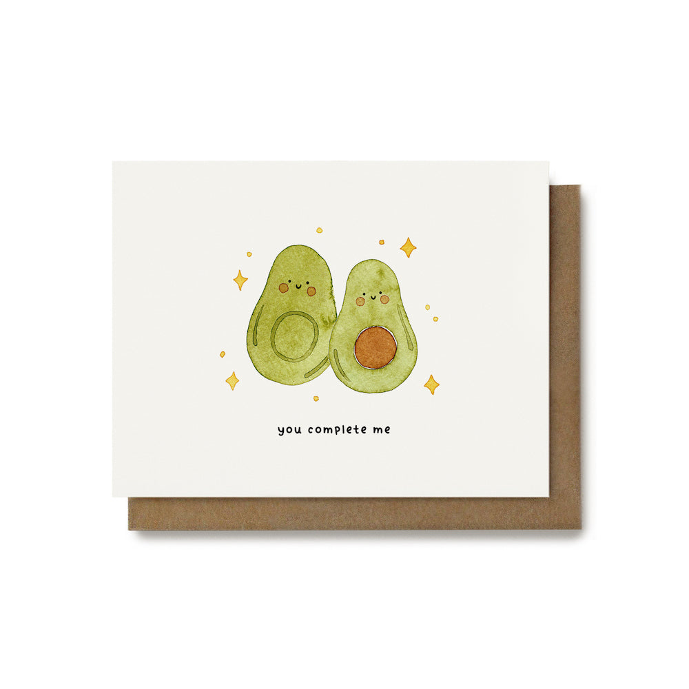 You Complete Me Avocado Pun Card