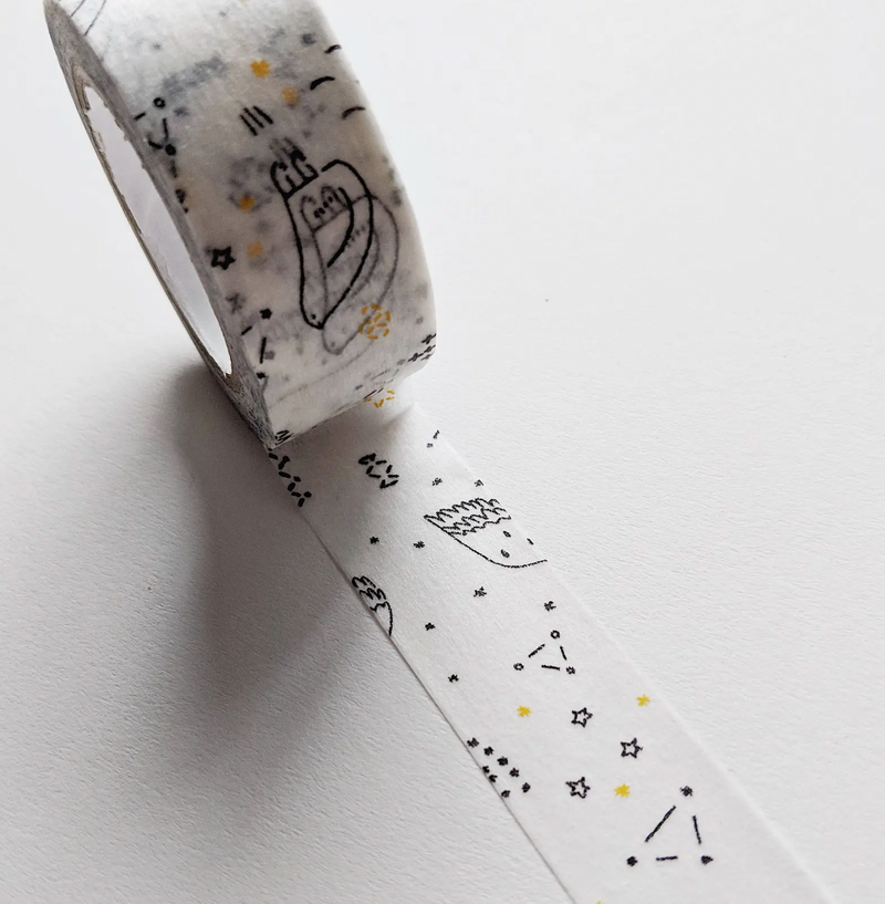 Starlit Sky Constellation Bird Pattern Classiky Washi Tape