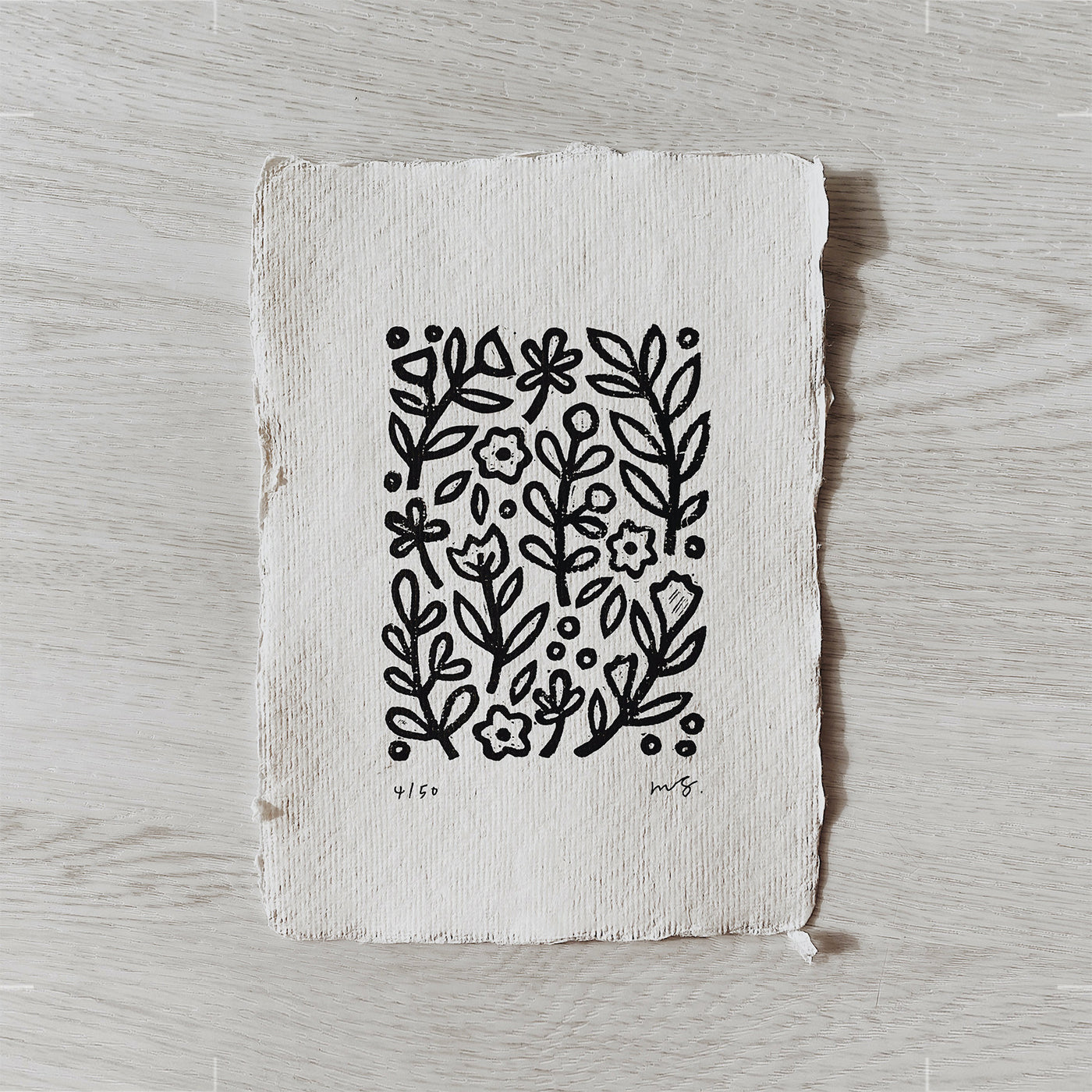 Spring Garden - Linocut Art Print