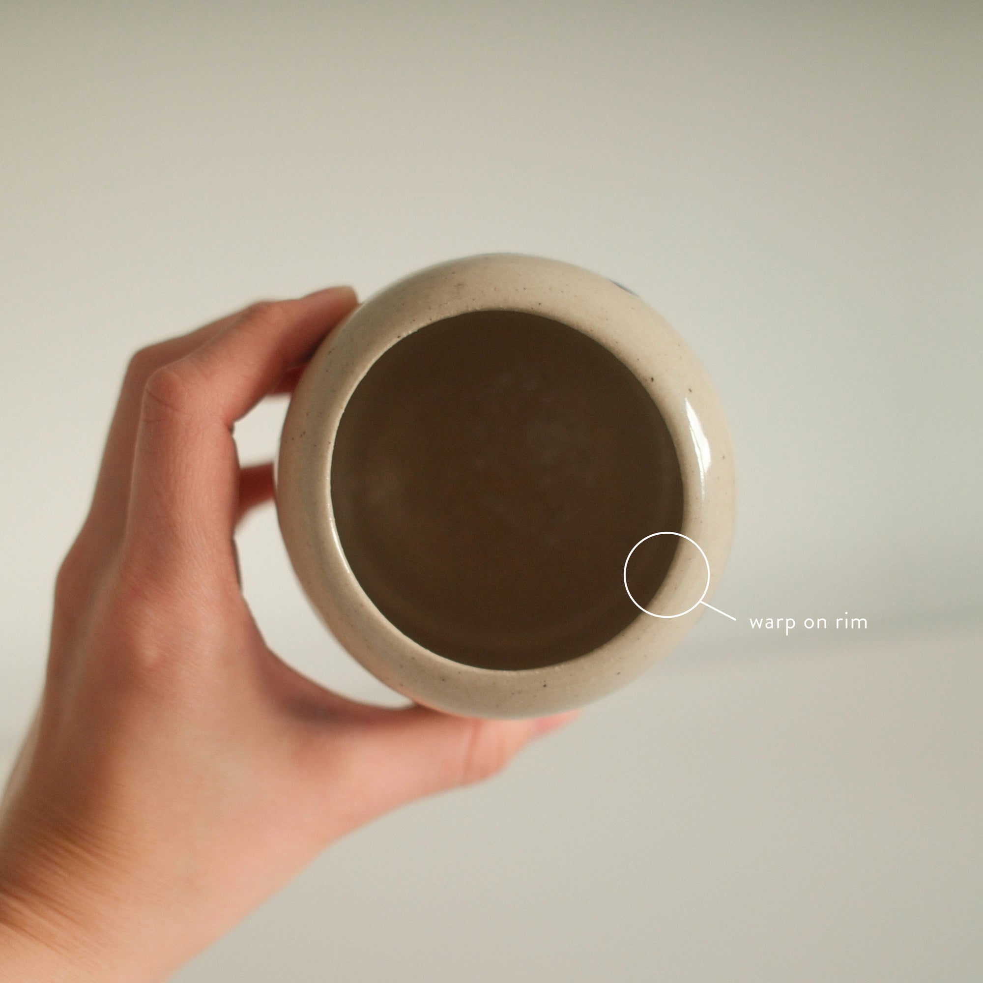 Hand Painted Blue Leaves Vase - 3.25 x 3.25"