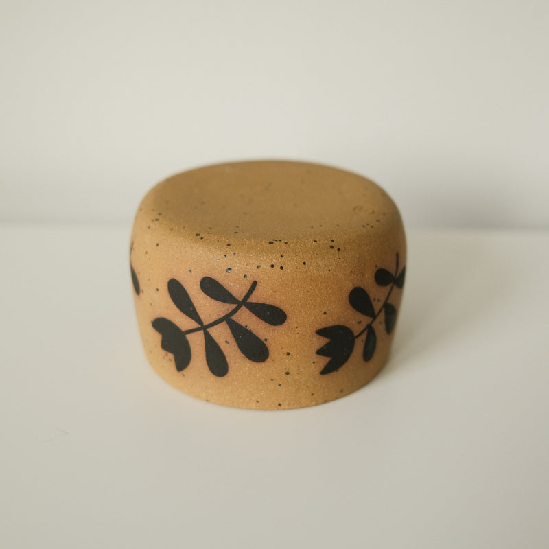 Hand Painted Flowers Speckled Planter Pot - 4.25 x 2.5"