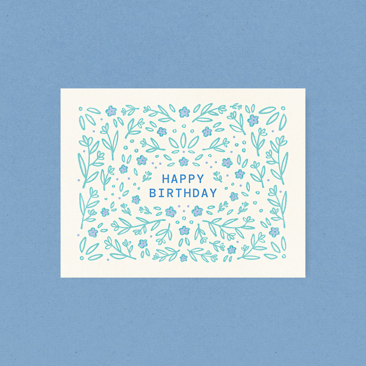 Botanical Birthday Risograph Card