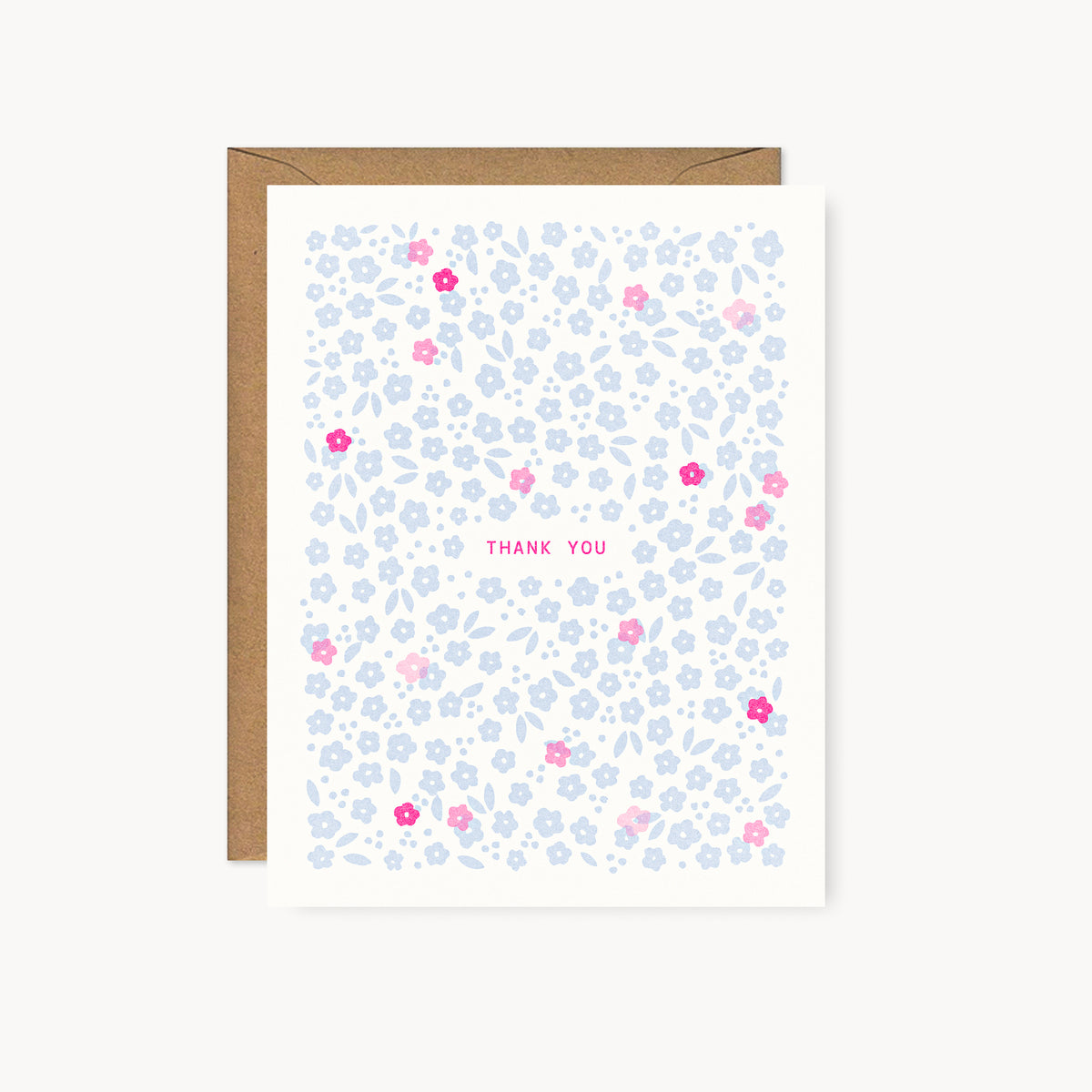 Spring Floral Thank You Risograph Card