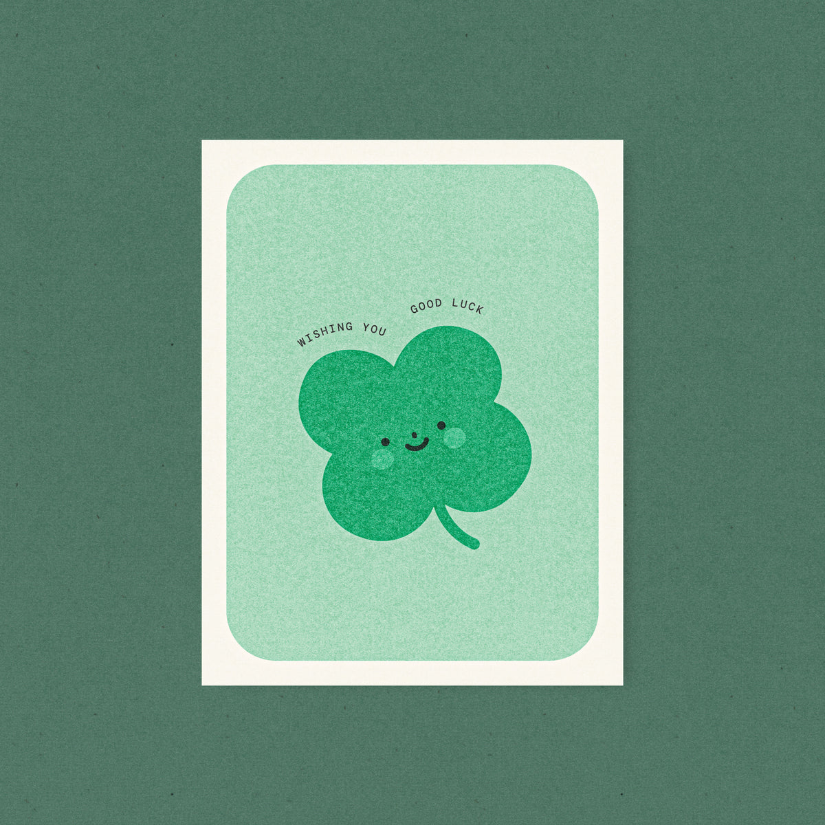 Wishing you Good Luck - Clover Risograph Card