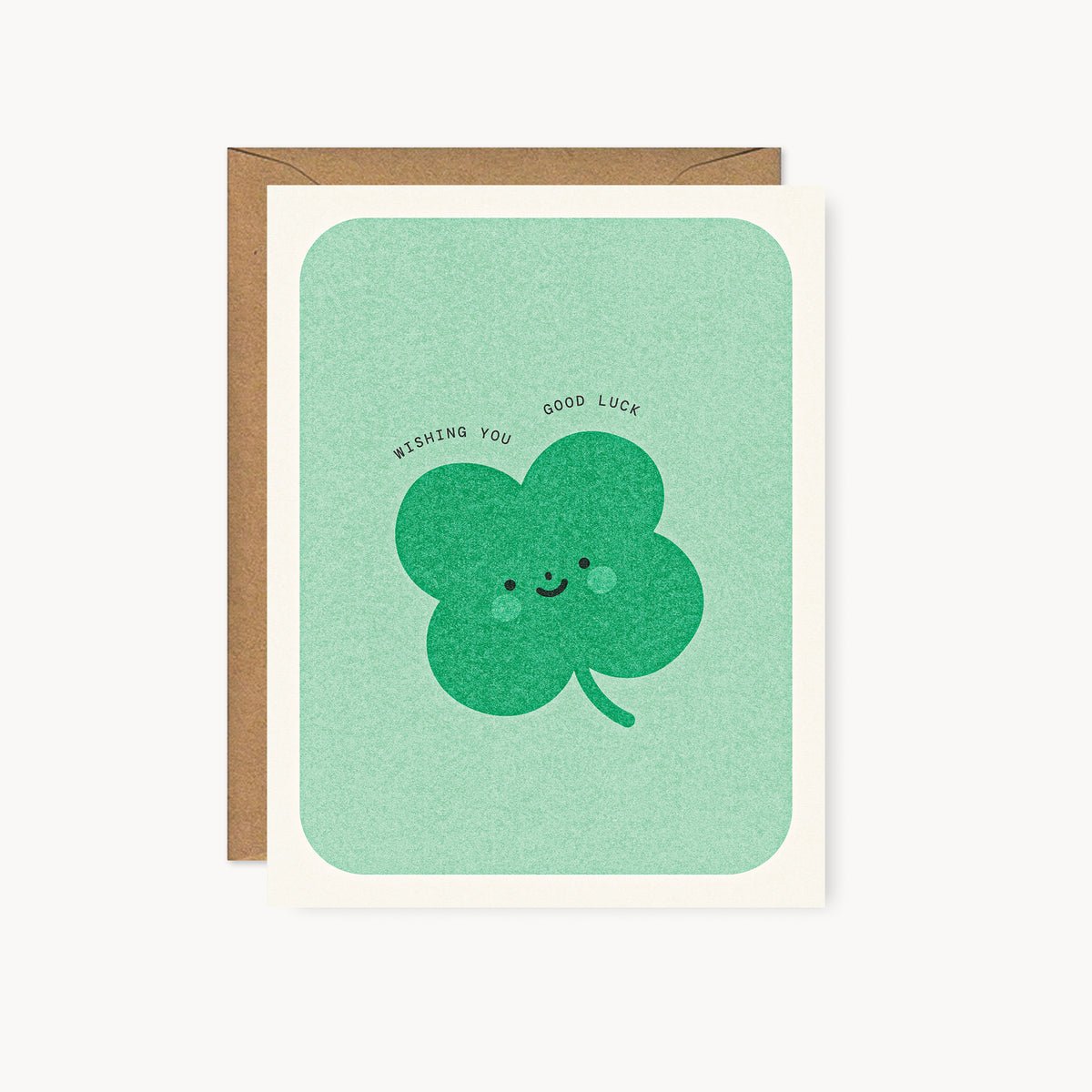 Wishing you Good Luck - Clover Risograph Card