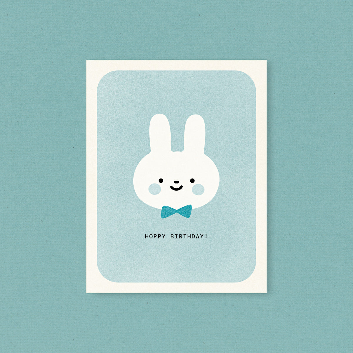 Hoppy Birthday - Cute Bunny Risograph Card