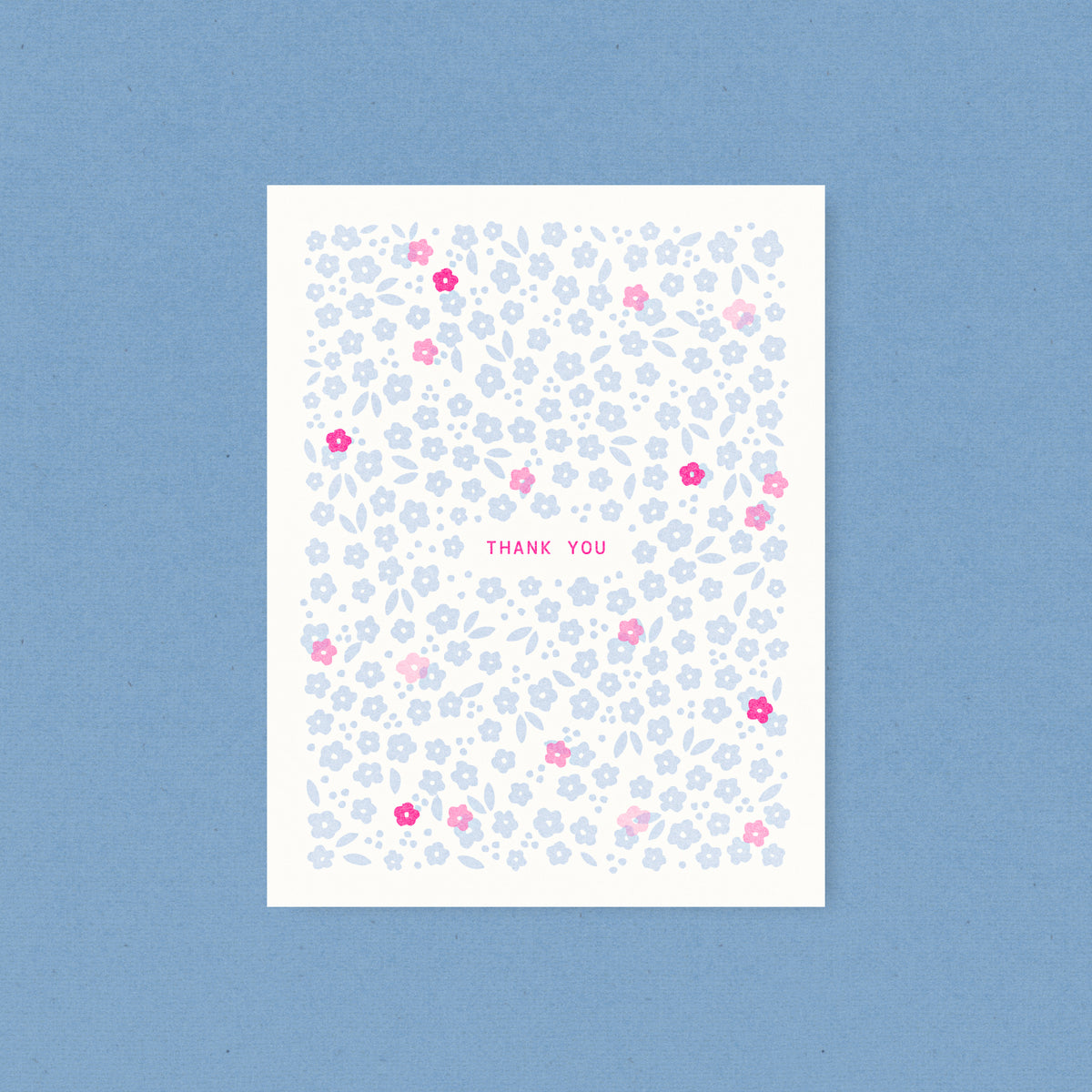 Spring Floral Thank You Risograph Card