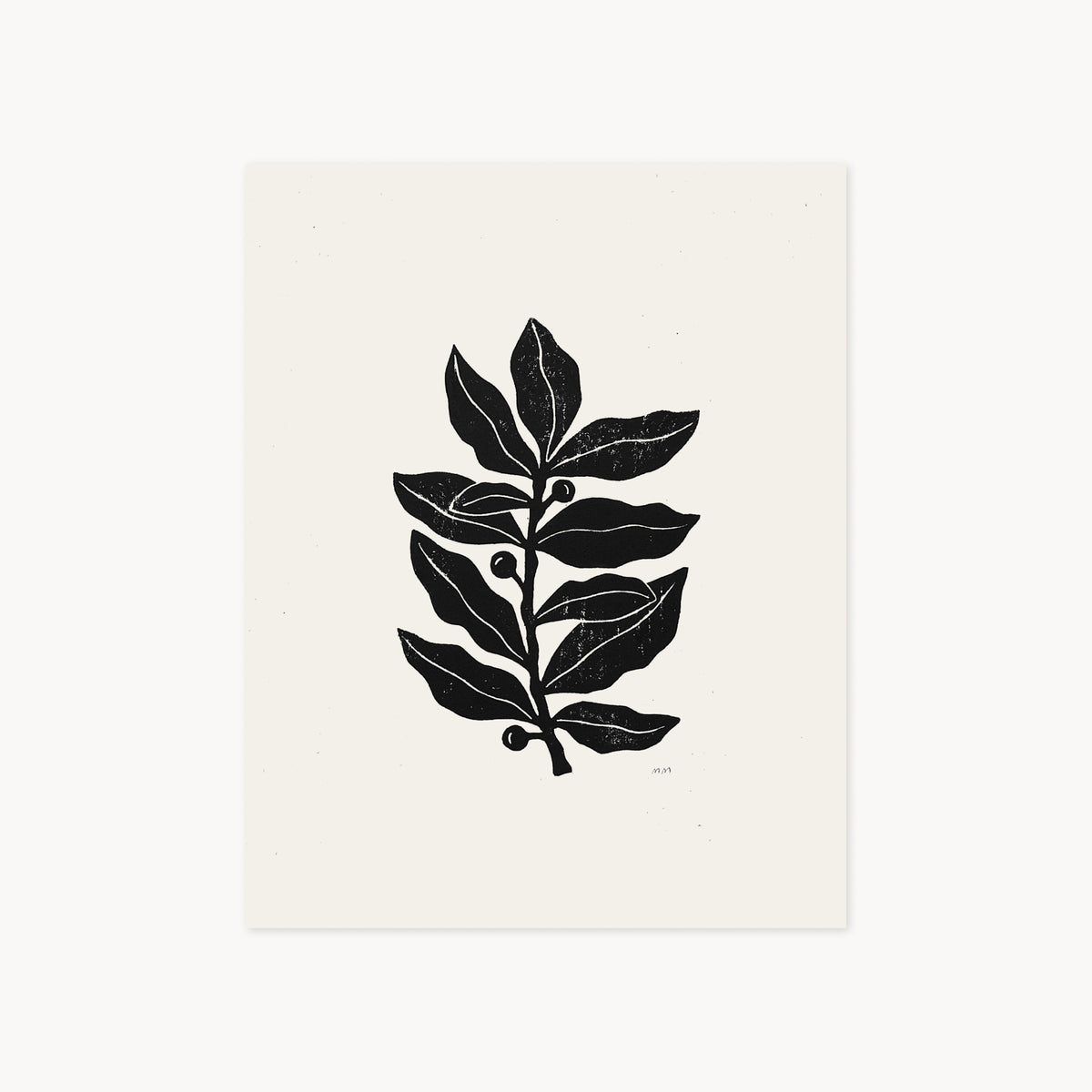 Berry Branch - Linocut Block Print