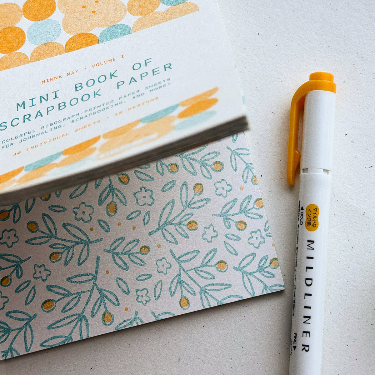 Mini Book of Risograph Scrapbook Paper - Vol. 1