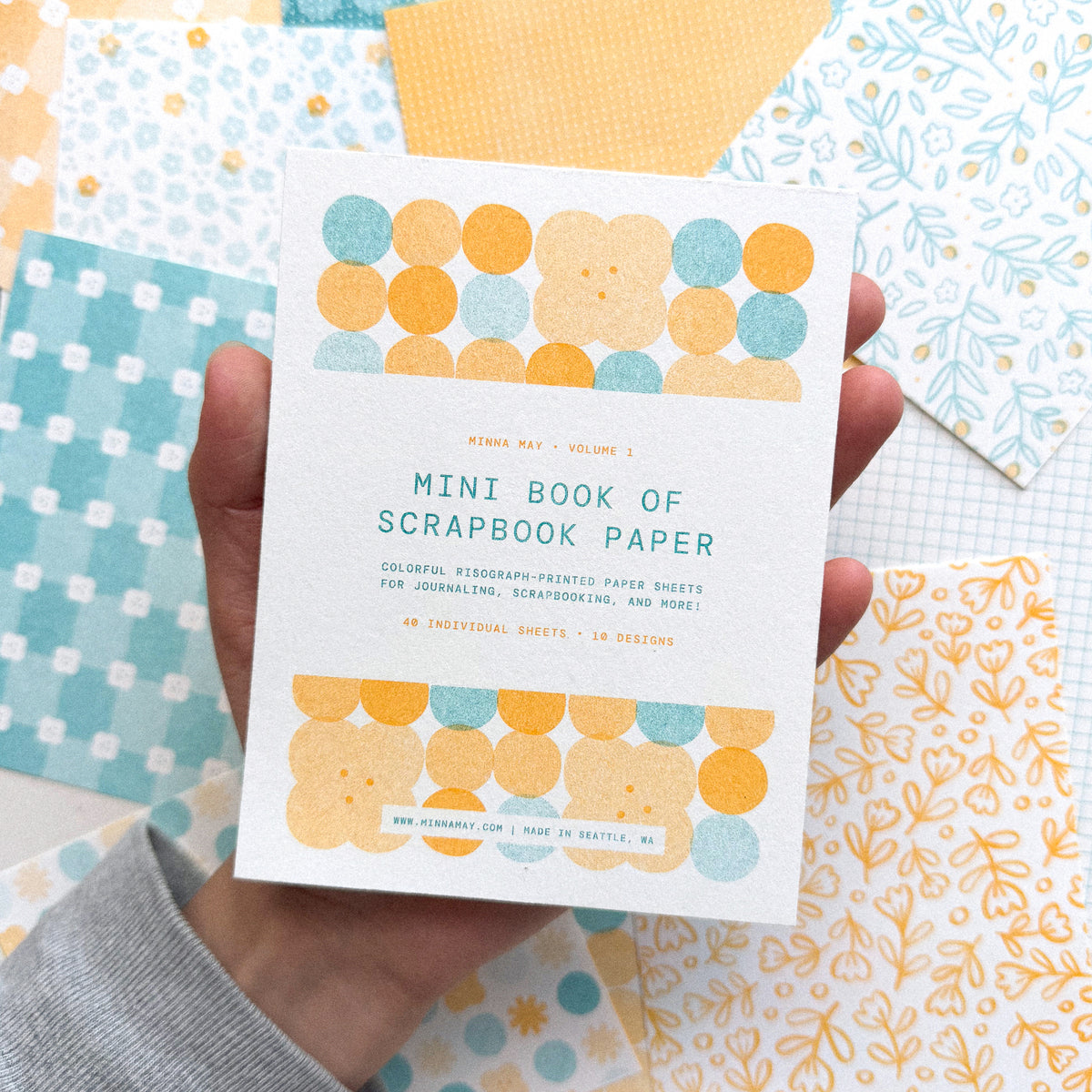 Mini Book of Risograph Scrapbook Paper - Vol. 1
