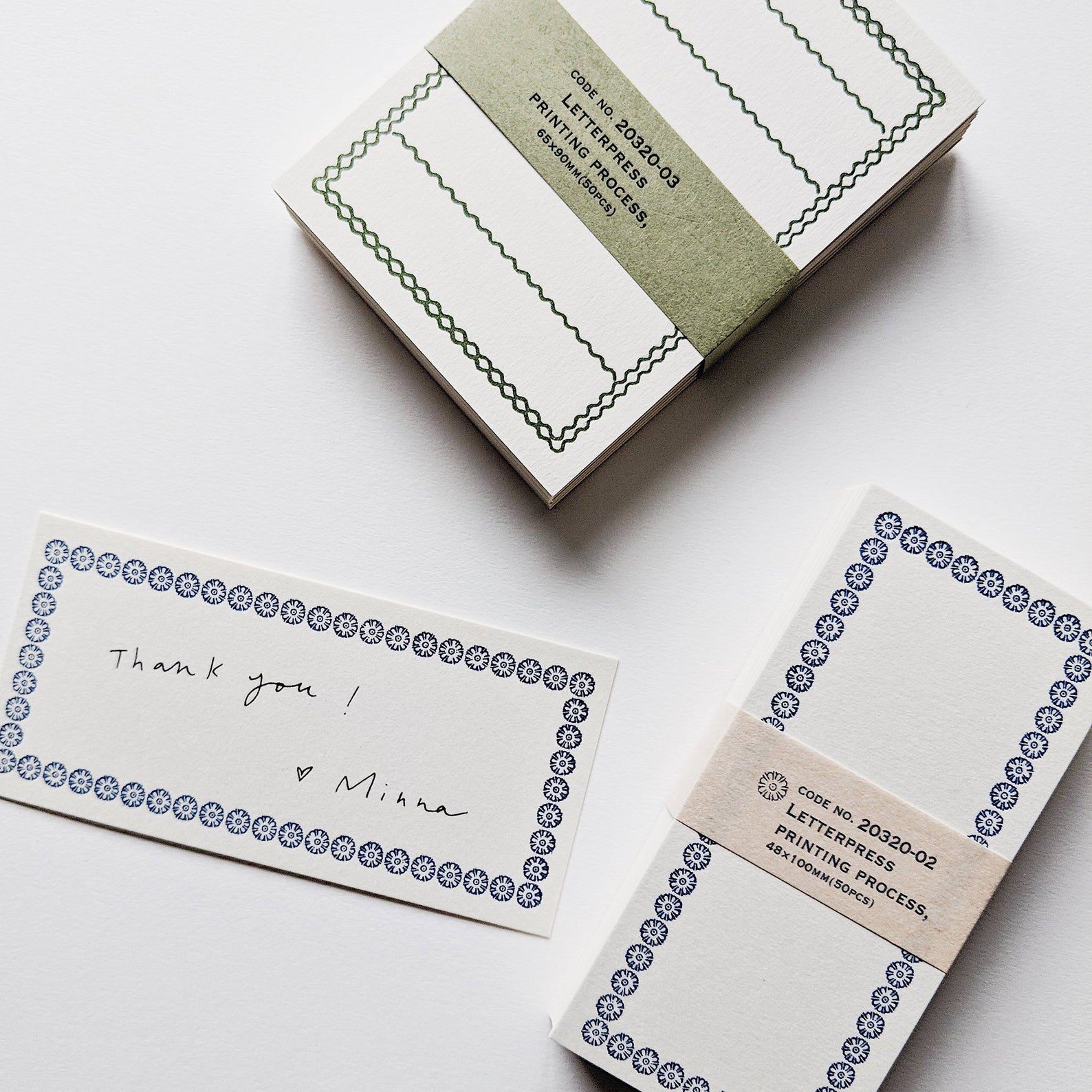 Classiky Letterpress Memo Note Cards