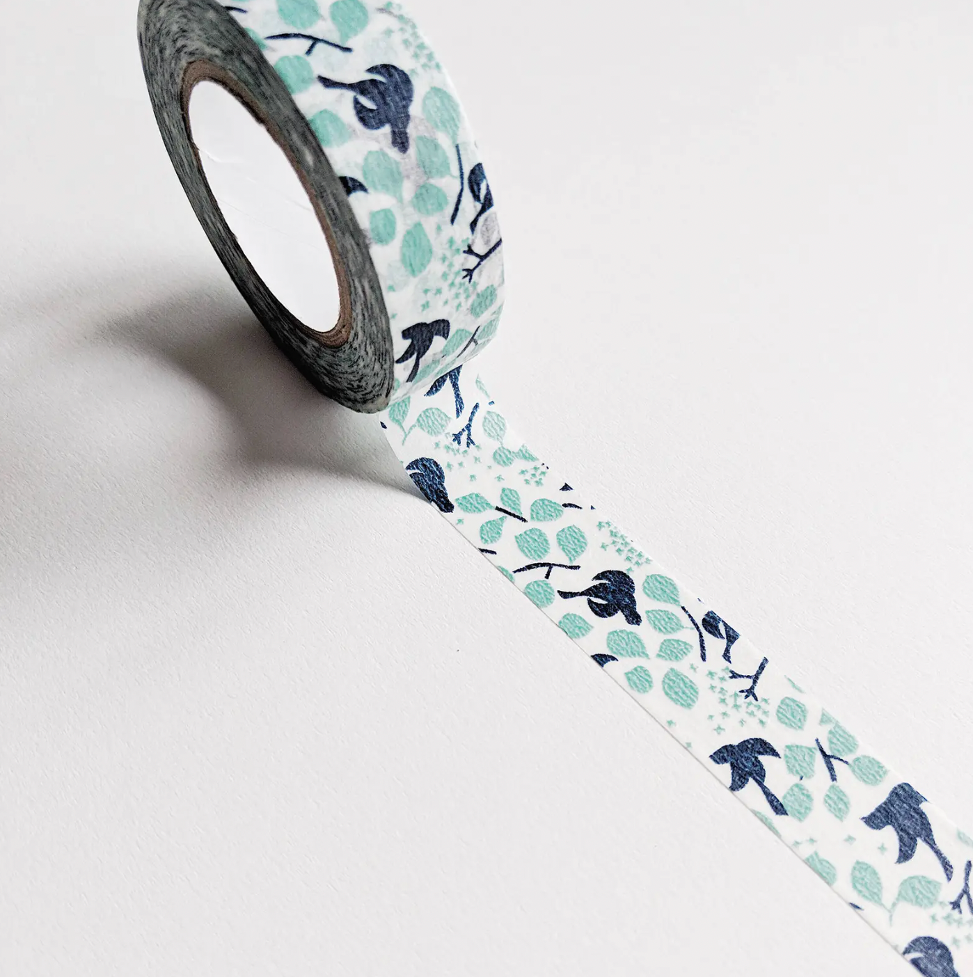 Classiky Ten to Sen Original Mint Birds in Tree Classiky Washi Tape