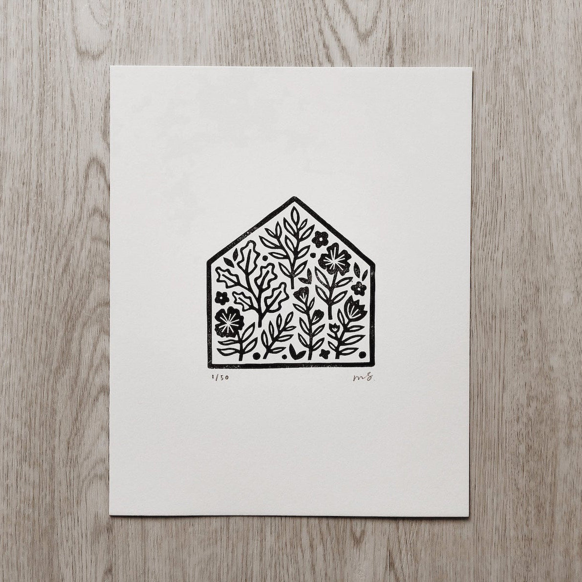 Home is Where My Plants Are - Linocut Art Print