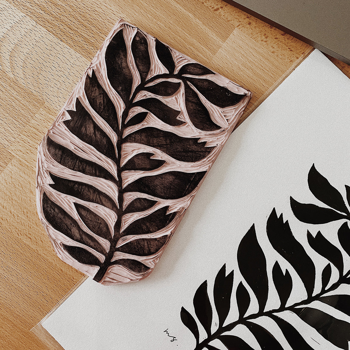 Plant No. 2 - Linocut Art Print
