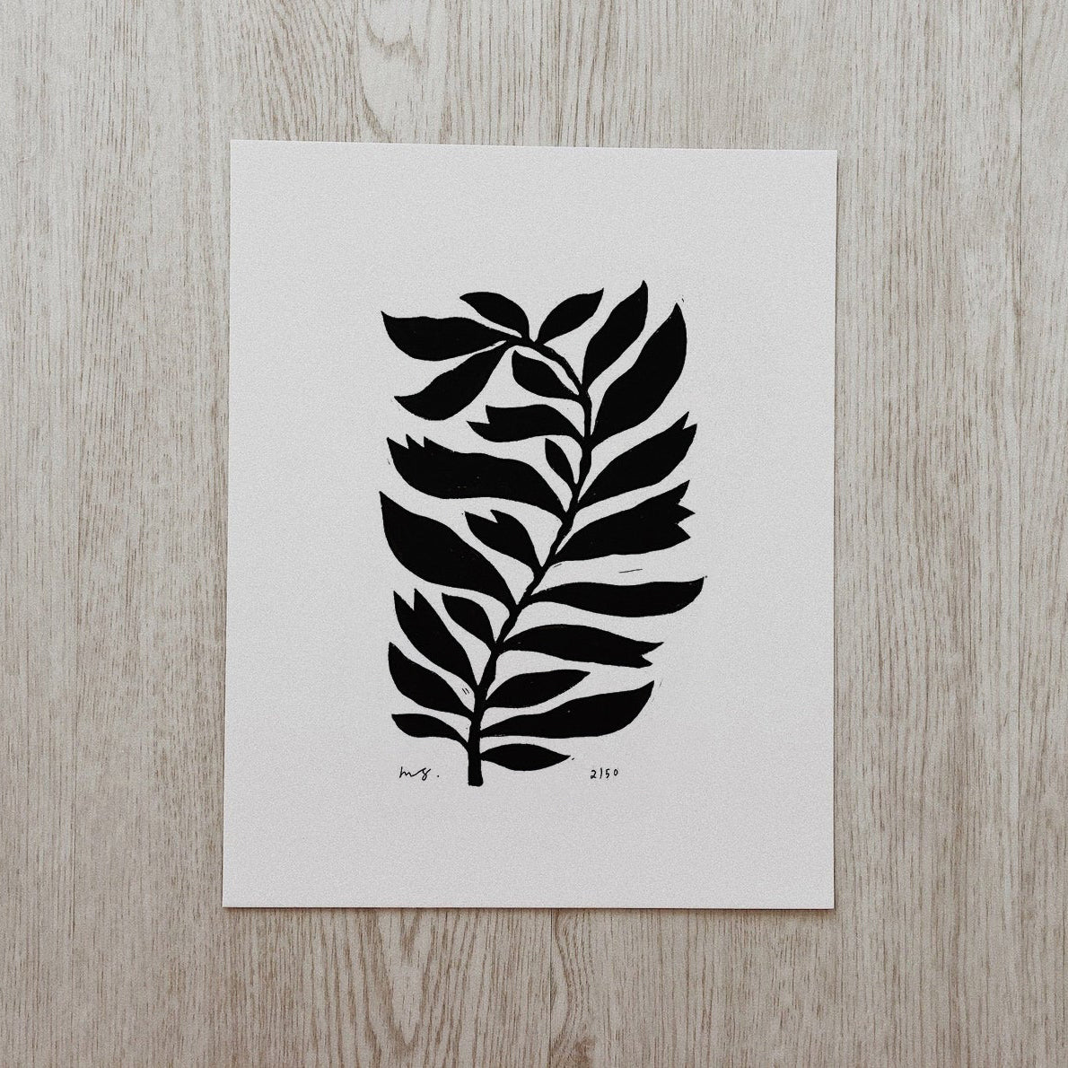 Plant No. 2 - Linocut Art Print